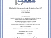 Fromm Fördertechnik DIN EN ISO 9001 Zertifikat